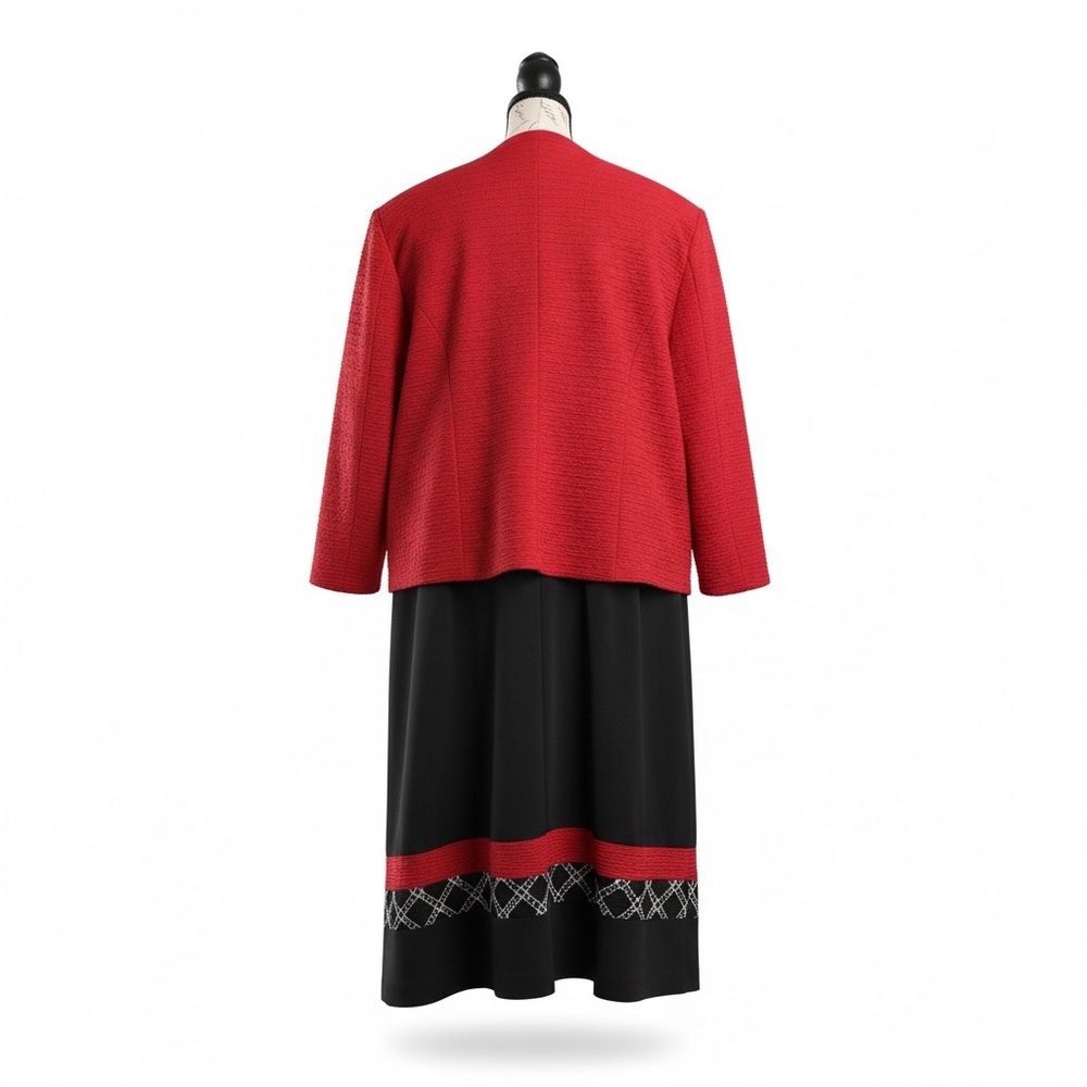 Maya Brooke Black and Red Maxi Dress with Red Blazer - Picture 6 of 12